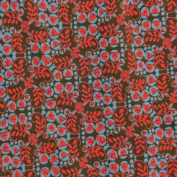 Vintage Y2K USA Max Studio Long Sleeve Faux Wrap Dress Size MP Red Blue Floral - Picture 5 of 11